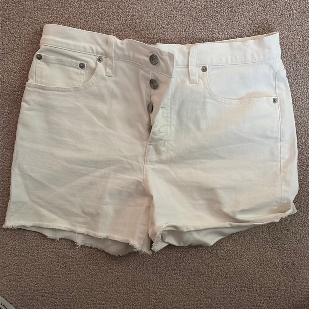 J. Crew White High Waist Denim Shorts